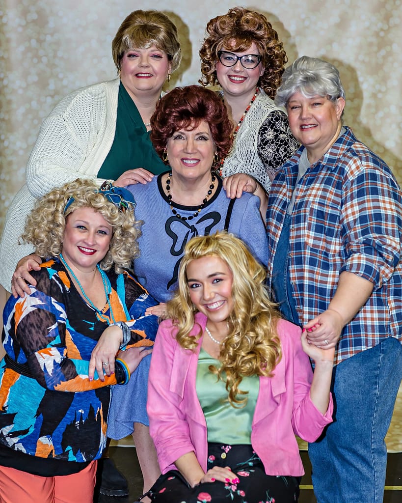 Posed group photo of Steel Magnolias cast